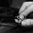 GARNET AND DIAMOND RING IN YELLOW GOLD - GARNET RINGS - RINGS