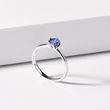 BAGUE EN OR BLANC AVEC TANZANITE RONDE - BAGUES EN TANZANITE - BAGUES