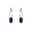 SAPPHIRE AND DIAMOND EARRINGS IN WHITE GOLD - SAPPHIRE EARRINGS - EARRINGS