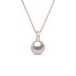 COLLIER EN OR ROSE AVEC PERLE AKOYA - PENDENTIFS EN PERLES - PERLES