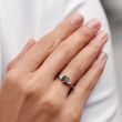 HEART MOLDAVITE RING IN 14K WHITE GOLD - MOLDAVITE RINGS - RINGS