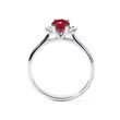 BAGUE EN OR BLANC, RUBIS ET DIAMANTS - BAGUES DE FIANÇAILLES EN RUBIS - BAGUES DE FIANÇAILLES