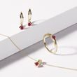 RUBINSCHMUCKSET AUS 14 KT GELBGOLD - SCHMUCK SETS EDELSTEINE - SCHMUCK