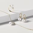 PEARL AND DIAMOND GOLD JEWELRY SET - PEARL SETS - PEARL JEWELRY