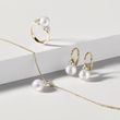 PEARL AND DIAMOND GOLD JEWELLERY SET - PEARL SETS - PEARL JEWELLERY