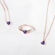 Heart Necklace with Amethyst in Rose Gold