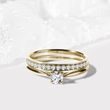 DIAMOND ENGAGEMENT RING SET IN YELLOW GOLD - ENGAGEMENT AND BRIDAL RING SETS - ENGAGEMENT RINGS