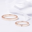 WEDDING RINGS IN ROSE GOLD WITH THREE DIAMONDS - WEDDING RING SETS - 