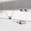 SAPPHIRE AND DIAMOND HEART NECKLACE IN WHITE GOLD - SAPPHIRE NECKLACES - NECKLACES