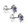 HEART EARRINGS WITH SAPPHIRES IN WHITE GOLD - SAPPHIRE EARRINGS - 
