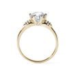MOISSANITE AND DIAMOND RING IN YELLOW GOLD - YELLOW GOLD RINGS - RINGS