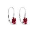 RUBELLITE AND DIAMOND EARRINGS IN WHITE GOLD - TOURMALINE EARRINGS - EARRINGS