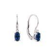 BOUCLES D'OREILLES EN OR AVEC BRILLANTS ET SAPHIRS TAILLE OVALE - BOUCLES D'OREILLES EN SAPHIR - BOUCLES D'OREILLES