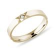 WOMEN'S WEDDING BAND WITH A DIAMOND IN YELLOW GOLD - DIAMOND RINGS - RINGS