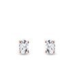 BOUCLES D'OREILLES EN OR ROSE ET DIAMANTS TAILLE OVALE - PUCES D'OREILLES EN DIAMANT - BOUCLES D'OREILLES