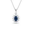 SAPPHIRE AND DIAMOND NECKLACE IN WHITE GOLD - SAPPHIRE NECKLACES - NECKLACES