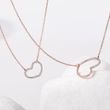 Heart necklace with diamonds in rose gold
