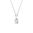 NÁHRDELNÍK S OVÁLNÝM DIAMANTEM V BÍLÉM ZLATĚ - DIAMOND NECKLACES - NECKLACES
