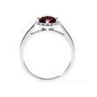 GARNET AND DIAMOND RING IN WHITE GOLD - GARNET RINGS - RINGS