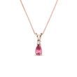 TOURMALINE AND DIAMOND PENDANT IN ROSE GOLD - TOURMALINE NECKLACES - NECKLACES
