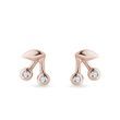 CHERRY EARRINGS IN 14K ROSE GOLD - DIAMOND EARRINGS{% if category.pathNames[0] != product.category.name %} - {% endif %}