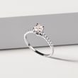 DIAMOND AND MORGANITE GOLD ENGAGEMENT RING - MORGANITE RINGS - RINGS