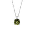 MOLDAVITE AND DIAMOND PENDANT IN WHITE GOLD - NECKLACES