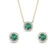 EMERALD AND DIAMOND JEWELRY SET IN YELLOW GOLD - GEMSTONE SETS - FINE JEWELRY
