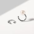 MODERN WHITE GOLD SINGLE EAR CUFF EARRING WITH A PEARL - PEARL EARRINGS - PEARL JEWELRY