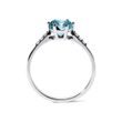 Topaz ring with diamonds in white gold