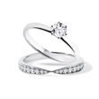 DIAMOND ENGAGEMENT RING SET MADE OF WHITE GOLD - ENGAGEMENT AND WEDDING MATCHING SETS - ENGAGEMENT RINGS