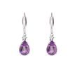 WHITE GOLD EARRINGS WITH AMETHYSTS AND DIAMONDS - AMETHYST EARRINGS - EARRINGS