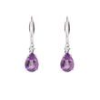 BOUCLES D'OREILLES EN OR BLANC AVEC DIAMANTS ET AMÉTHYSTES - BOUCLES D'OREILLES EN AMÉTHYSTE - BOUCLES D'OREILLES