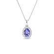 TANZANITE AND DIAMOND PENDANT IN WHITE GOLD - TANZANITE NECKLACES - NECKLACES