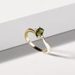 RING AUS GELBGOLD MIT MOLDAVIT - RINGE MOLDAVIT - RINGE
