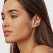 BOUCLES D'OREILLES HUGGIE EN OR BLANC AVEC SAPHIR ET DIAMANT - BOUCLES D'OREILLES EN SAPHIR - BOUCLES D'OREILLES