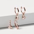 BOUCLES D'OREILLES PENDANTES EN OR ROSE - TRÈFLES - BOUCLES D'OREILLES POUR ENFANTS - BOUCLES D'OREILLES