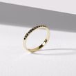 BLACK DIAMOND YELLOW GOLD WEDDING RING - WOMEN'S WEDDING RINGS - WEDDING RINGS