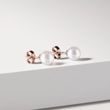 PEARL STUD EARRINGS IN ROSE GOLD - PEARL EARRINGS - PEARL JEWELRY