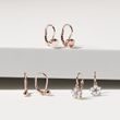 BOUCLES D'OREILLES EN OR ROSE AVEC ZIRCONS CUBIQUES - BOUCLES D'OREILLES POUR ENFANTS - BOUCLES D'OREILLES