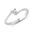 ASYMMETRICAL DIAMOND HEART RING IN WHITE GOLD - DIAMOND RINGS - RINGS