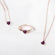 HEART-SHAPED RHODOLITE RING IN ROSE GOLD - GEMSTONE RINGS - RINGS