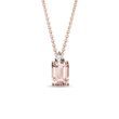 COLLIER EN OR ROSE ET MORGANITE TAILLE ÉMERAUDE - COLLIERS AVEC MORGANITE - COLLIERS