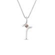 CHAMPAGNE DIAMOND CROSS PENDANT IN WHITE GOLD - DIAMOND NECKLACES - NECKLACES