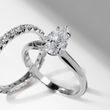 LAB GROWN AND NATURAL DIAMOND WHITE GOLD BRIDAL RING SET - ENGAGEMENT AND WEDDING MATCHING SETS - ENGAGEMENT RINGS