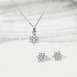 WHITE GOLD DIAMOND FLOWER PENDANT - PENDANTS - NECKLACES