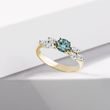 BREATHTAKING BLUE DIAMOND RING IN 14K YELLOW GOLD - FANCY DIAMOND ENGAGEMENT RINGS - ENGAGEMENT RINGS