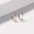 BOUCLES D'OREILLES AVEC BRILLANTS EN OR ROSE - BOUCLES D'OREILLES EN DIAMANT - BOUCLES D'OREILLES