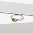 DIAMONDS AND MOLDAVITE RING IN YELLOW GOLD - MOLDAVITE RINGS - RINGS