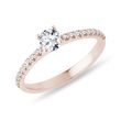 ANNEAU D'OR ROSE AVEC DIAMANTS TAILLE BRILLANT - BAGUES DE FIANÇAILLES EN DIAMANT - BAGUES DE FIANÇAILLES